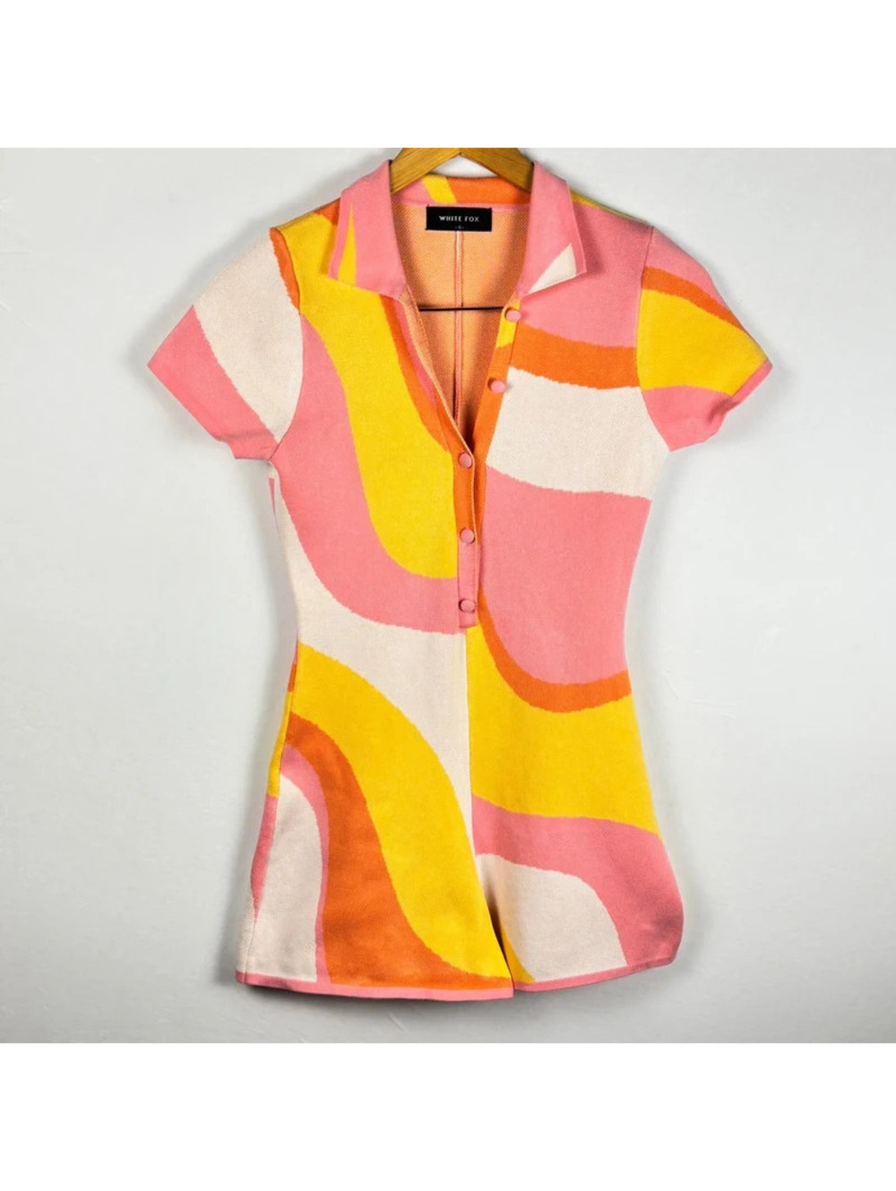 White Fox Abstract Wave Play Suit Size S